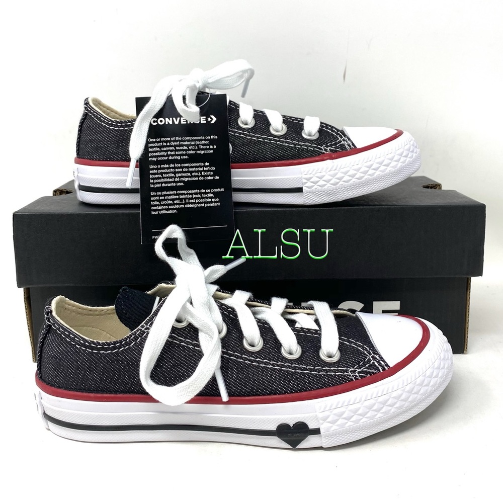 Converse Ctas Low Top Canvas Garnet Black Casual Sneakers Kid’s Size 363705F - Picture 2 of 10